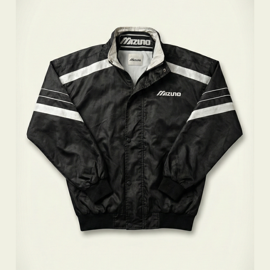 *THRIFTED* Vintage black and white Mizuno windbreaker jacket