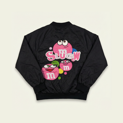 *THRIFTED* M&M's racing-style bomber jacket